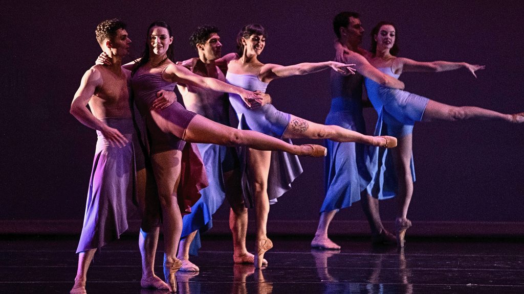 Ballet dancers perform on stage
